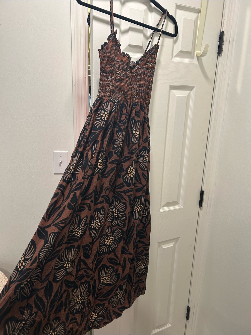 Free People Sweet Nothings Midi Dress in Brown Patina print and size XS